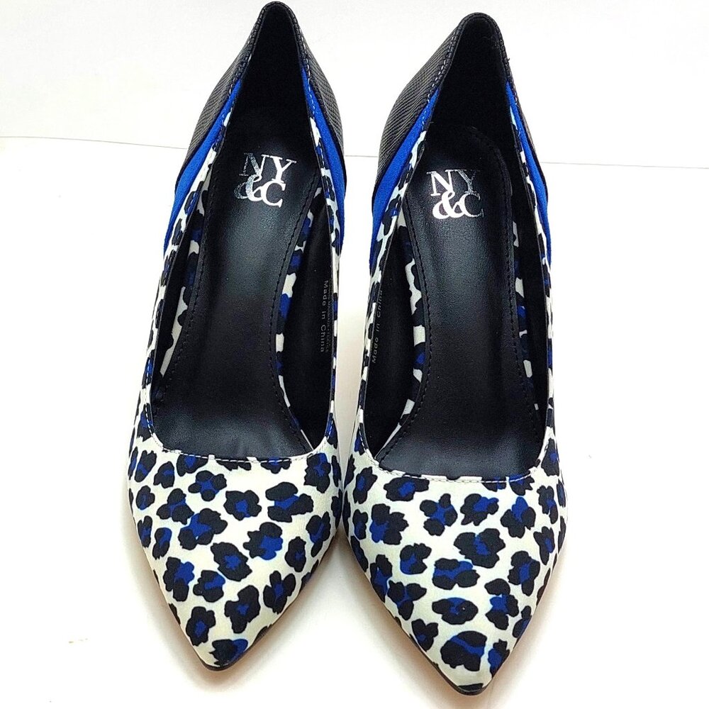 New York & Co Womens Madison Pointed Toe Block Heel Pumps - Size 8 Medium